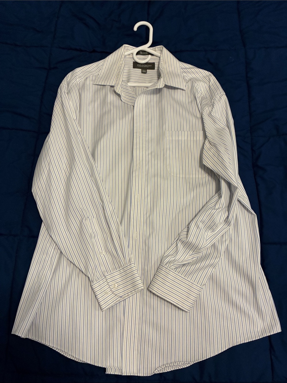 croft & barrow White Shirt with Blue Pinstripes